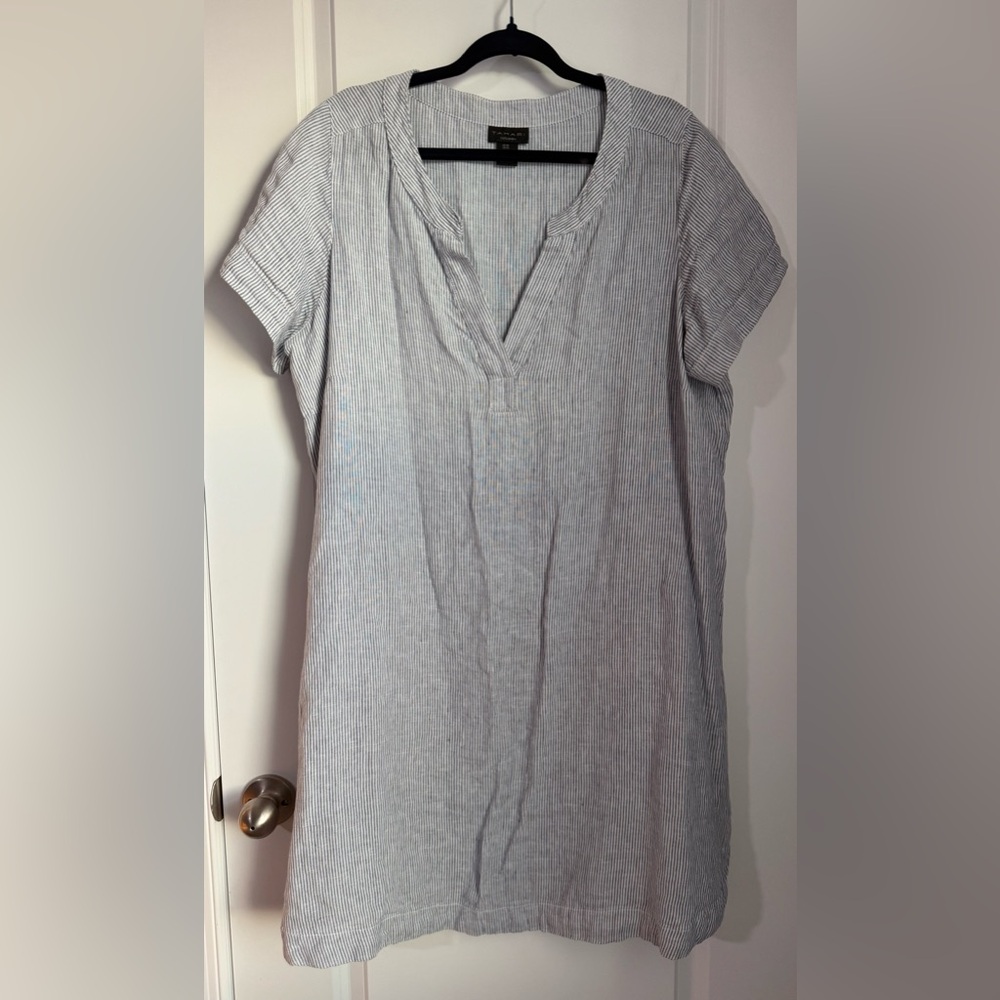 Tahari Light Blue Striped Dress